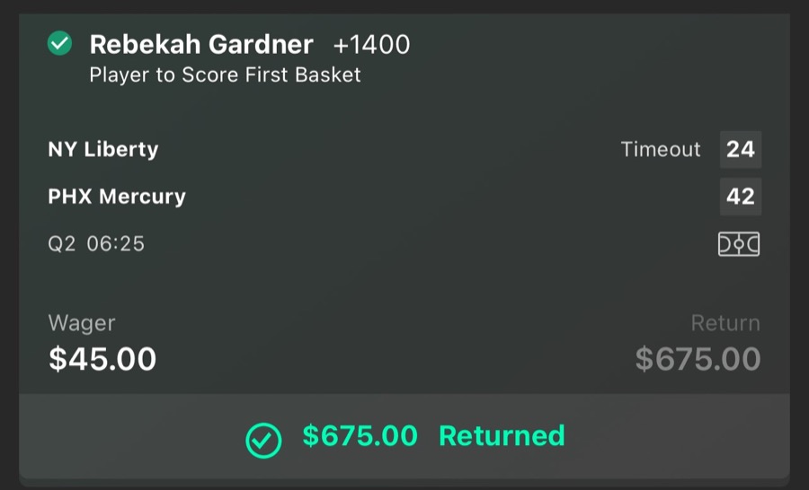 Hall of Fame betting receipt