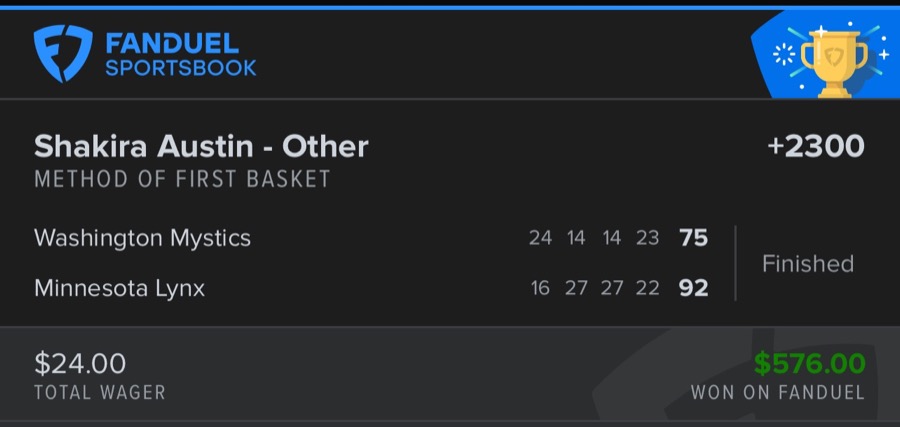 Hall of Fame betting receipt