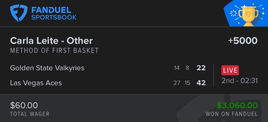 Hall of Fame betting receipt