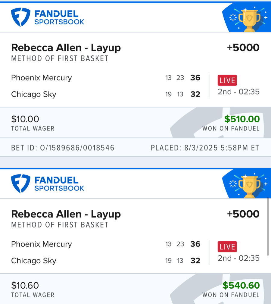 Hall of Fame betting receipt