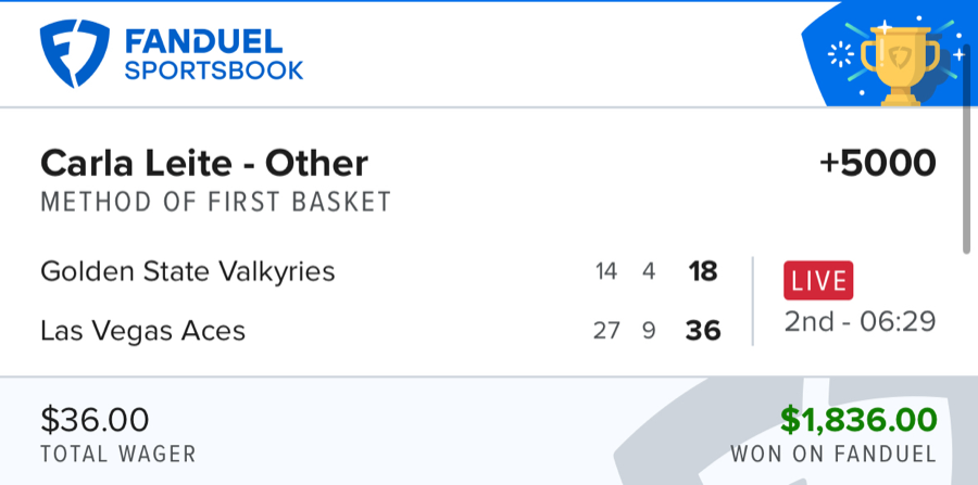 Hall of Fame betting receipt