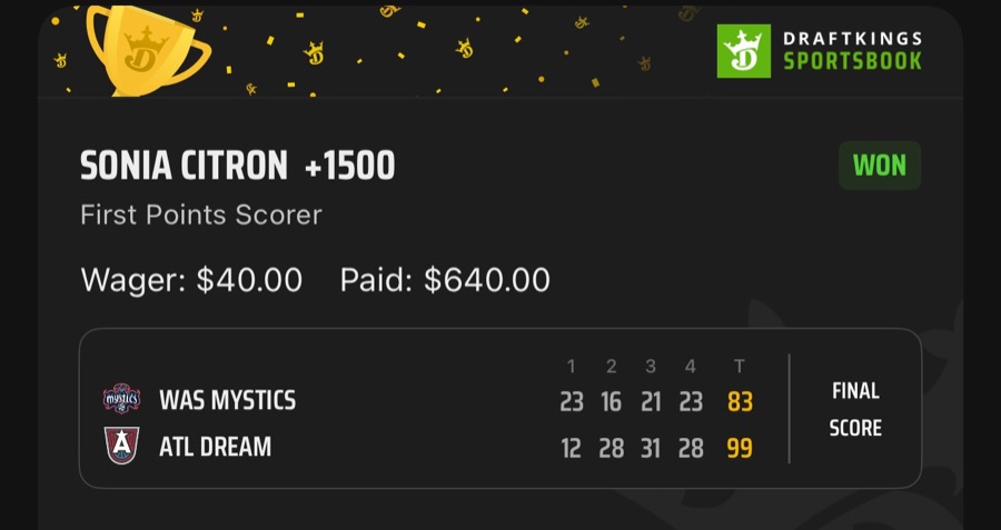 Hall of Fame betting receipt