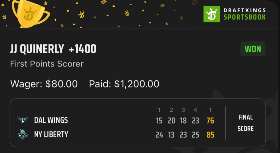 Hall of Fame betting receipt