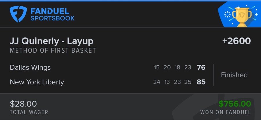 Hall of Fame betting receipt