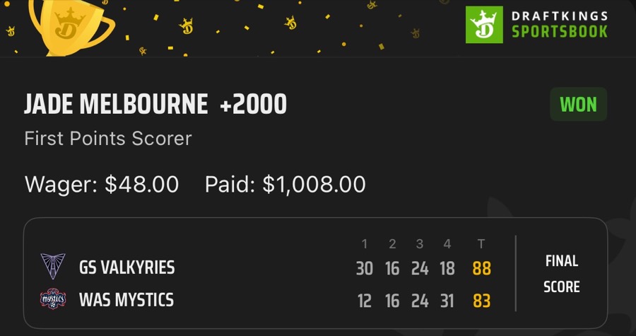 Hall of Fame betting receipt