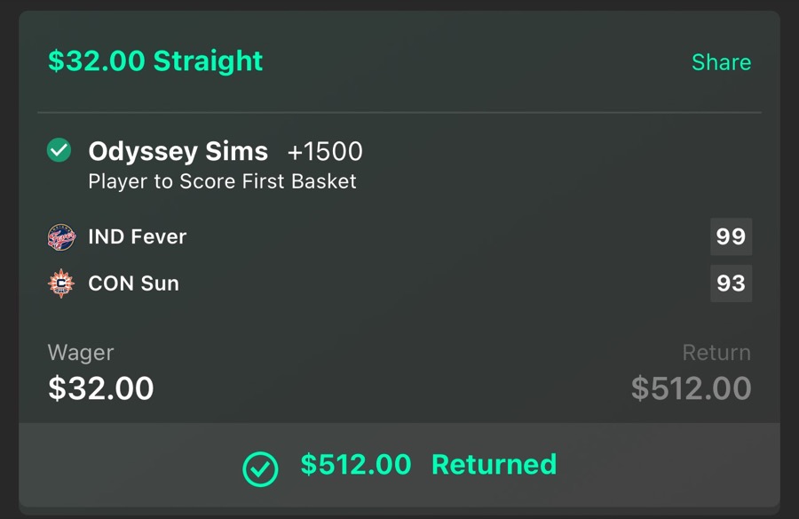 Hall of Fame betting receipt