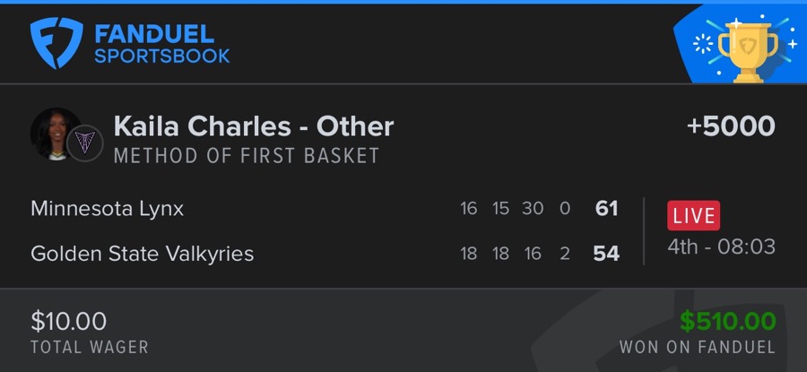 Hall of Fame betting receipt