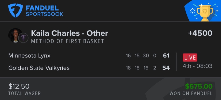 Hall of Fame betting receipt