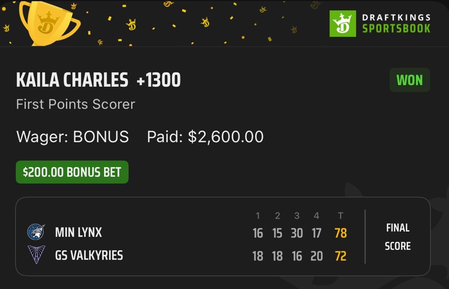 Hall of Fame betting receipt