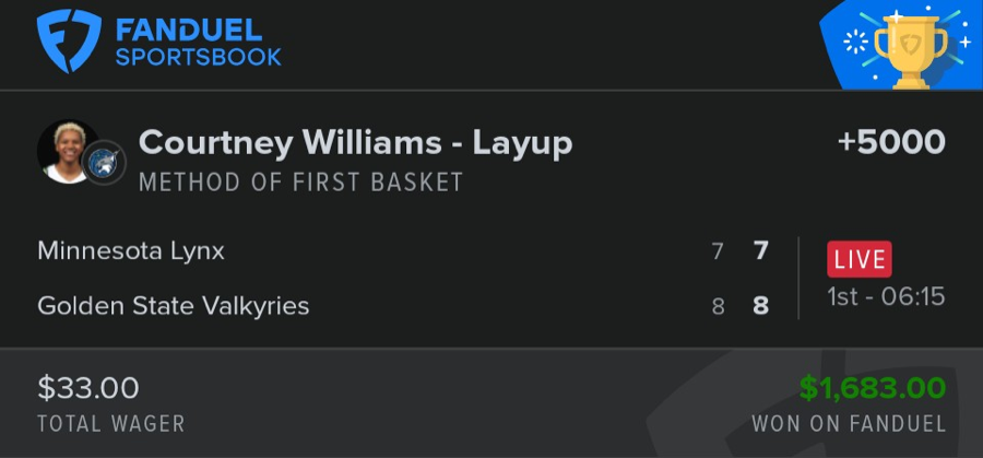 Hall of Fame betting receipt