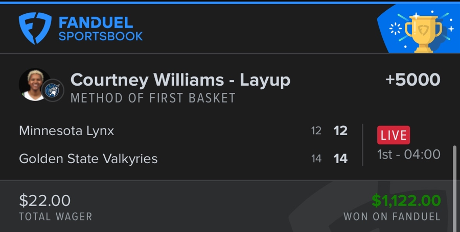 Hall of Fame betting receipt