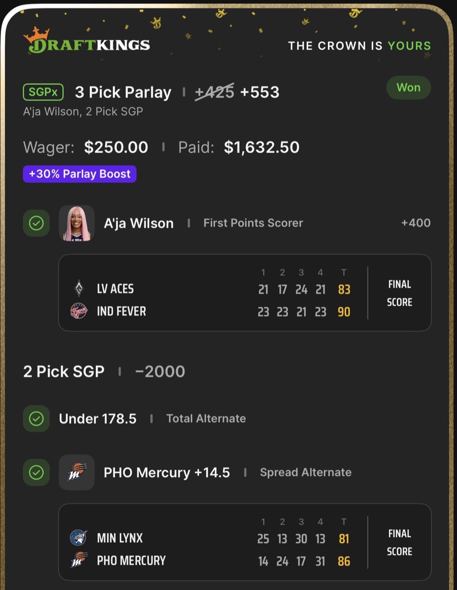 Hall of Fame betting receipt