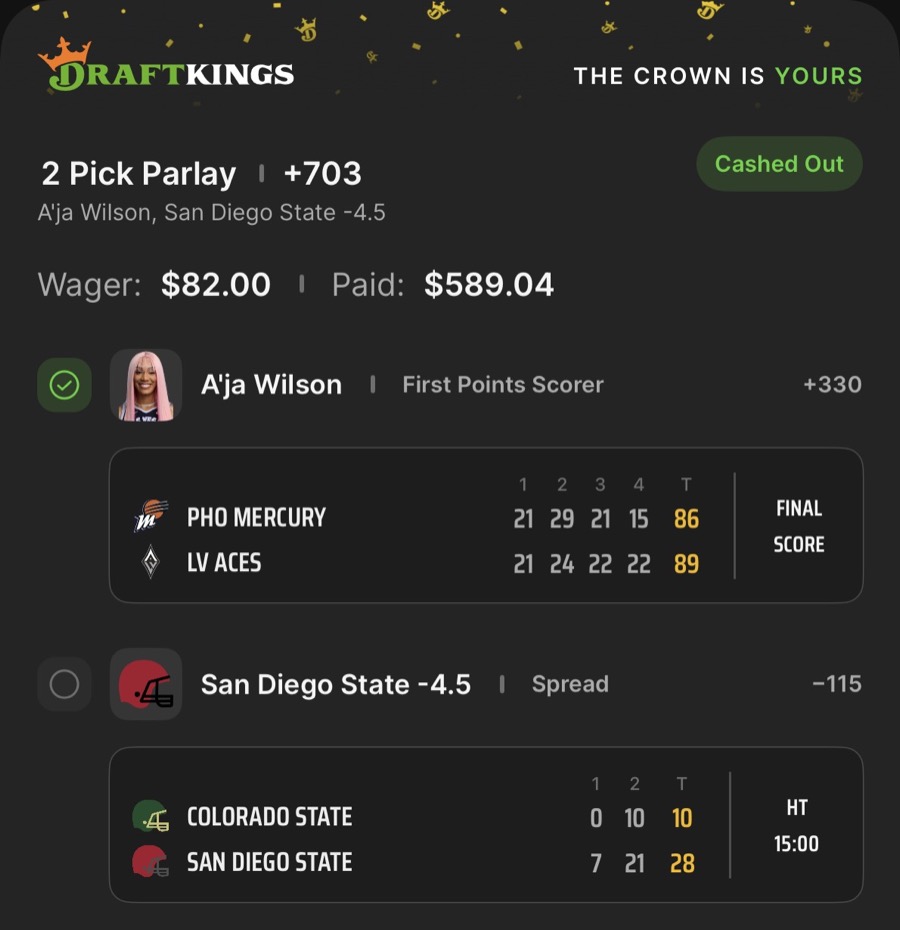 Hall of Fame betting receipt