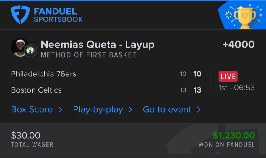 Hall of Fame betting receipt