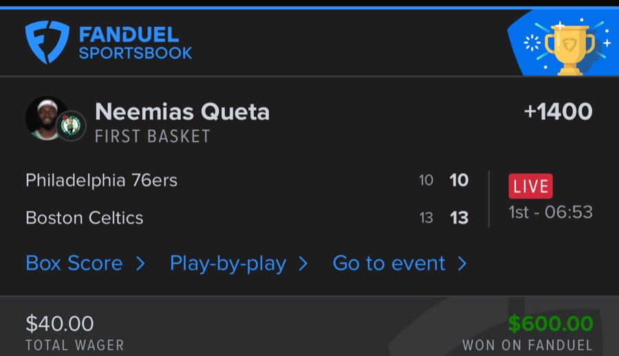 Hall of Fame betting receipt