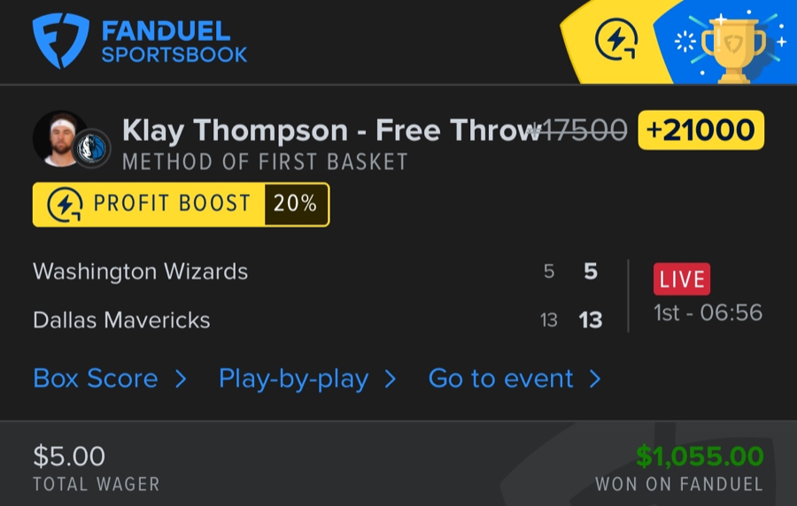 Hall of Fame betting receipt