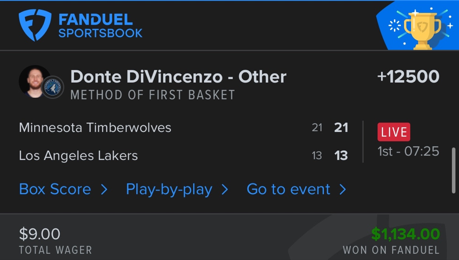 Hall of Fame betting receipt