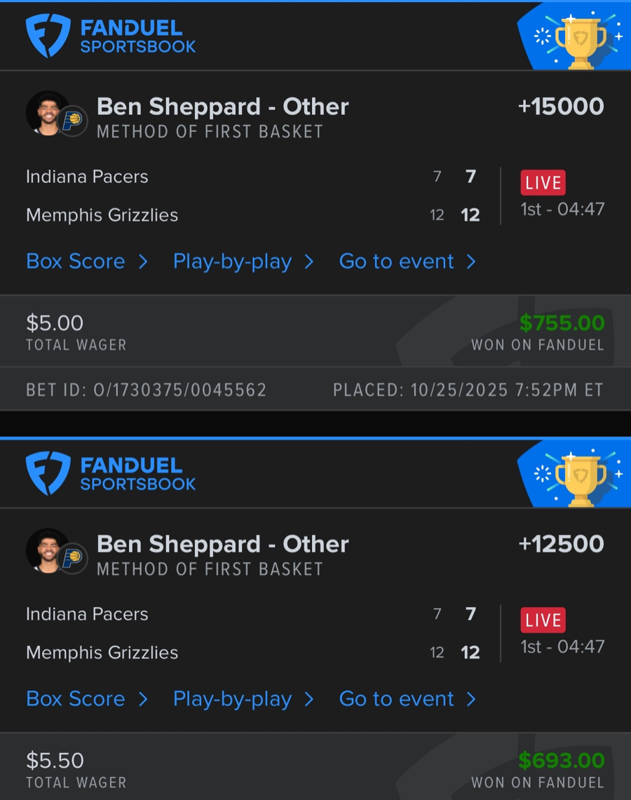 Hall of Fame betting receipt