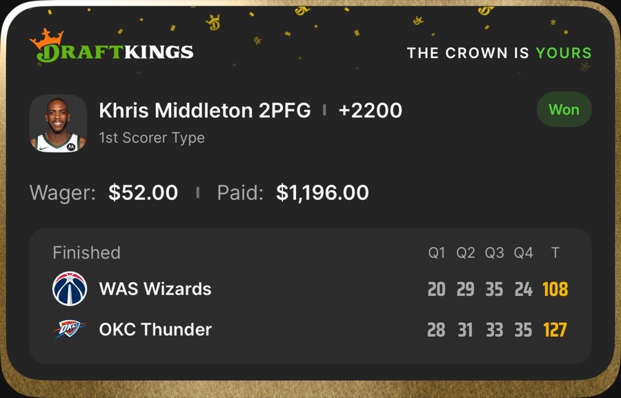 Hall of Fame betting receipt