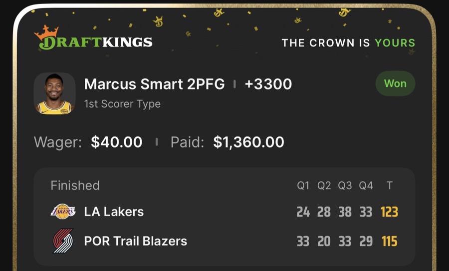 Hall of Fame betting receipt