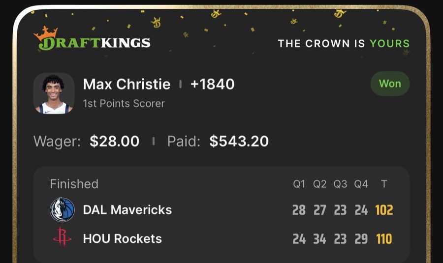 Hall of Fame betting receipt