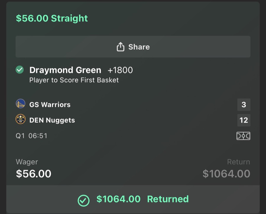 Hall of Fame betting receipt