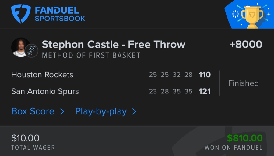 Hall of Fame betting receipt