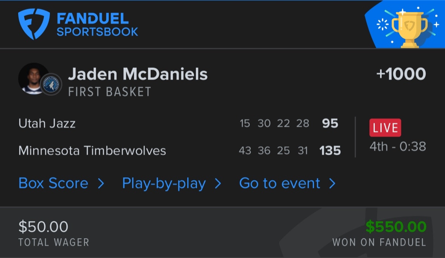 Hall of Fame betting receipt