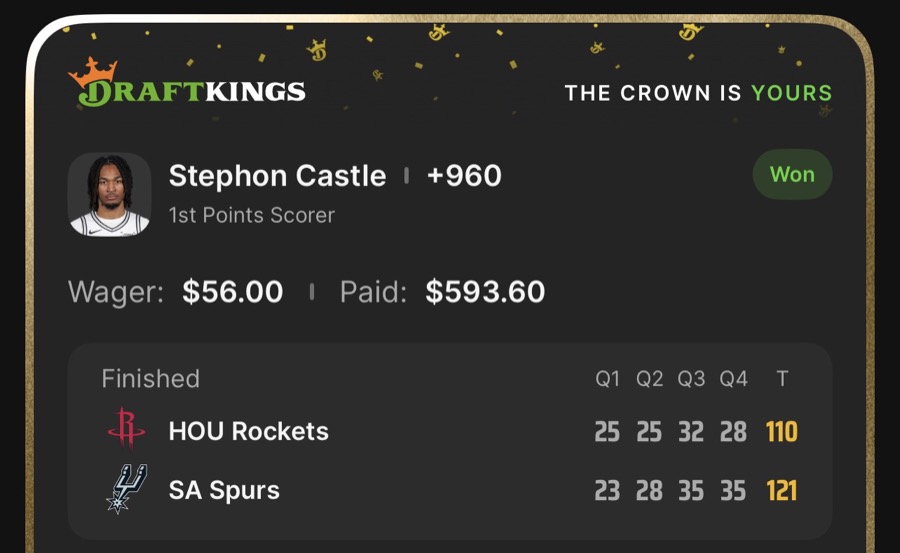 Hall of Fame betting receipt