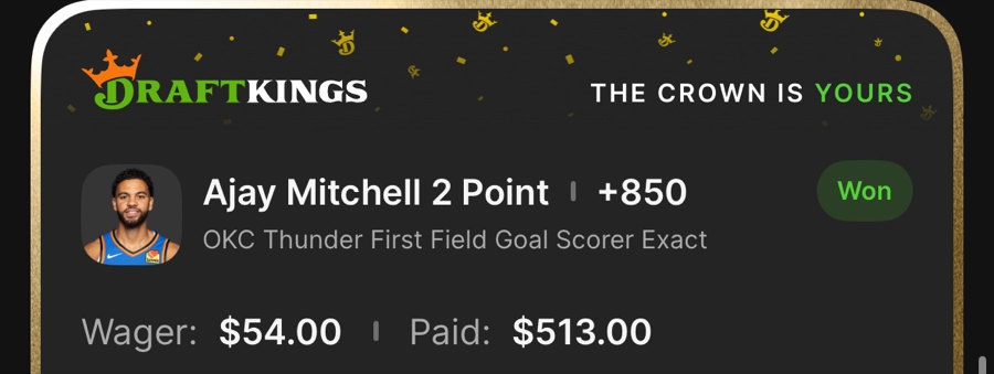 Hall of Fame betting receipt