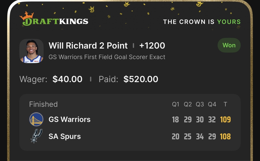 Hall of Fame betting receipt