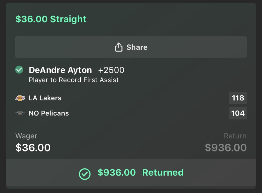 Hall of Fame betting receipt