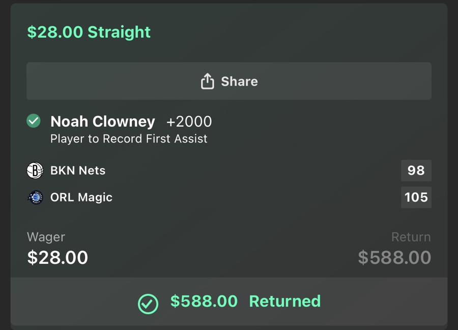 Hall of Fame betting receipt