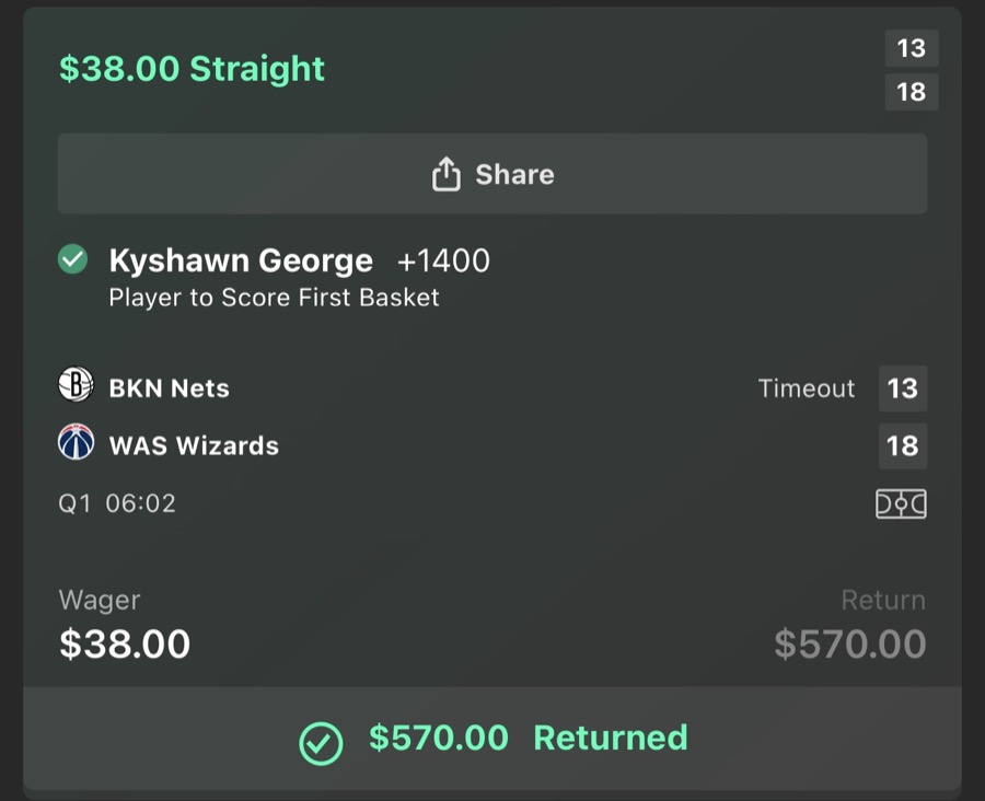 Hall of Fame betting receipt