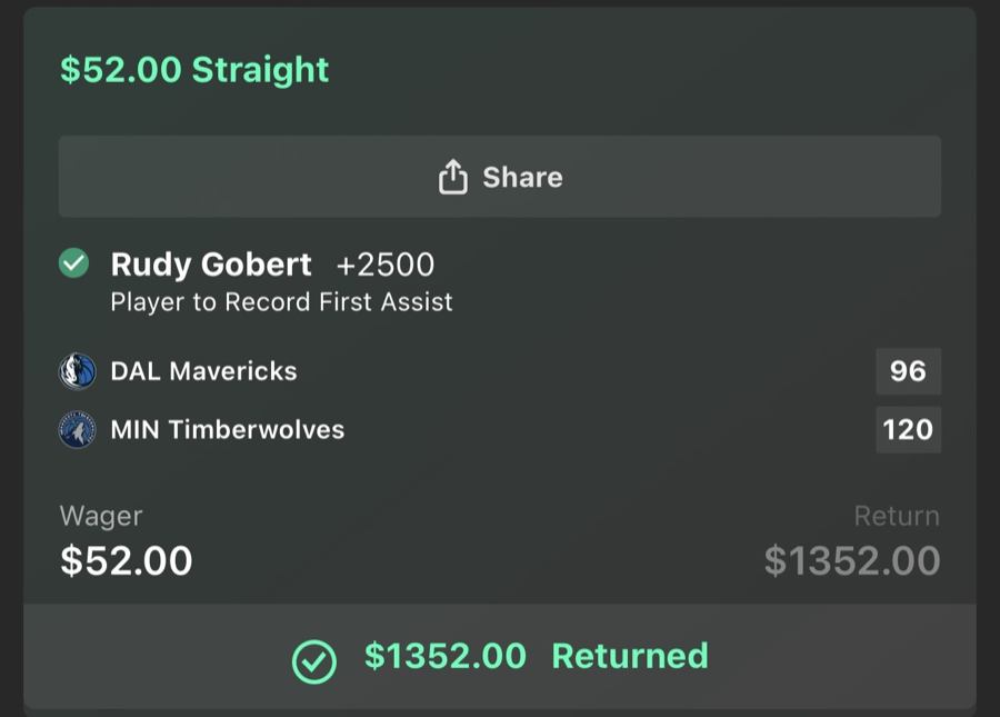 Hall of Fame betting receipt