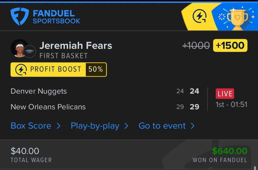 Hall of Fame betting receipt