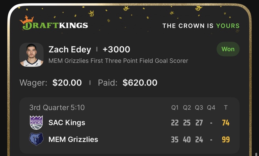 Hall of Fame betting receipt