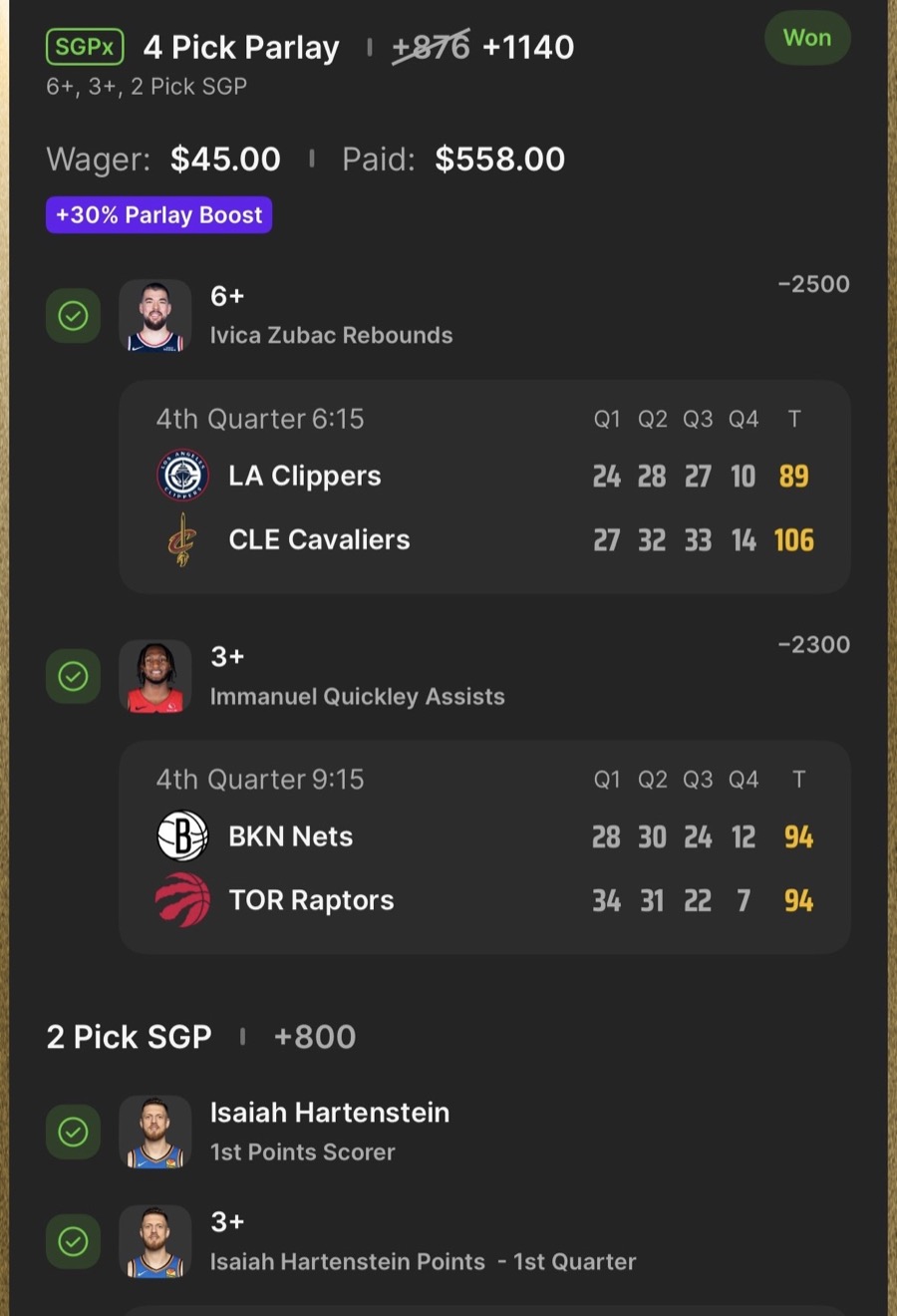 Hall of Fame betting receipt