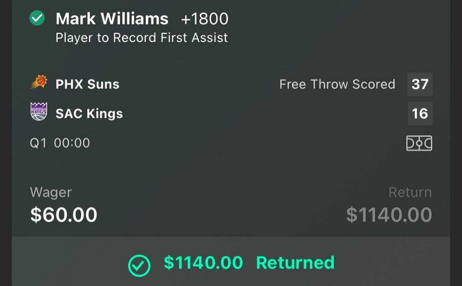 Hall of Fame betting receipt