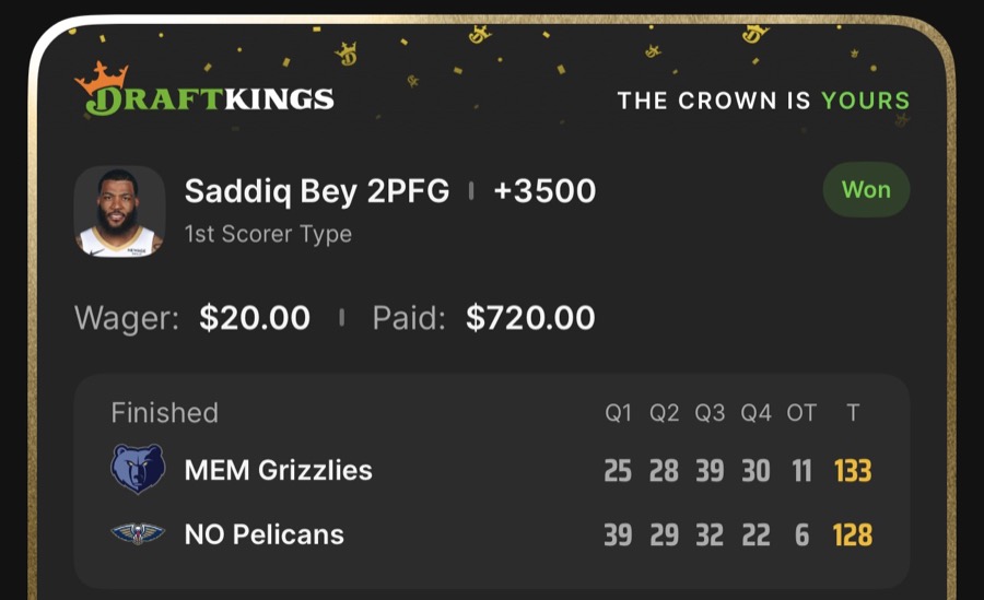 Hall of Fame betting receipt