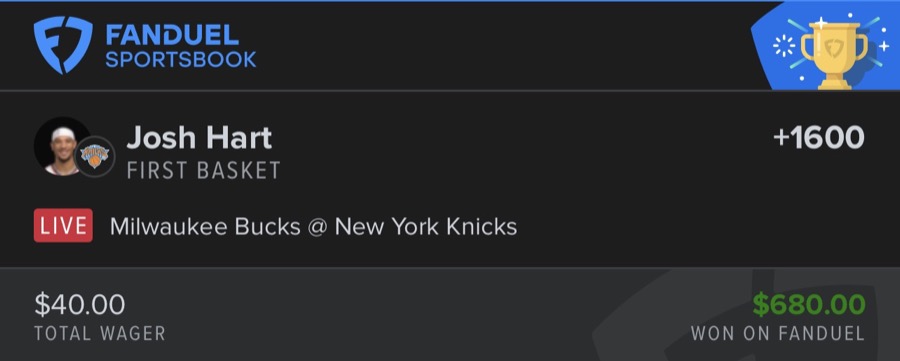 Hall of Fame betting receipt