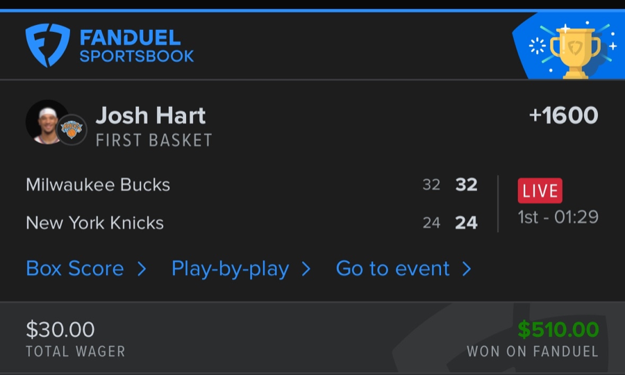 Hall of Fame betting receipt