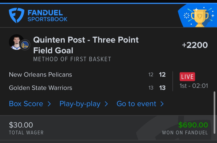 Hall of Fame betting receipt