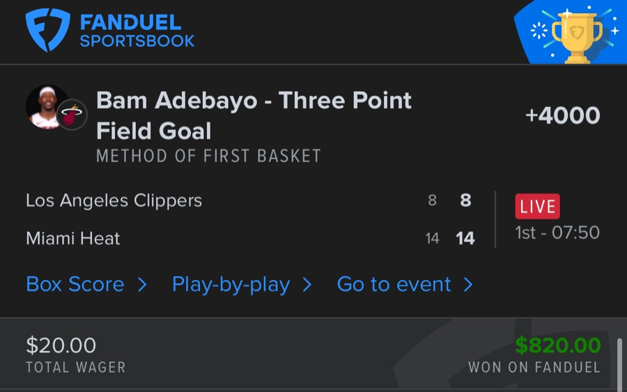 Hall of Fame betting receipt