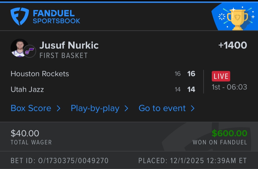 Hall of Fame betting receipt