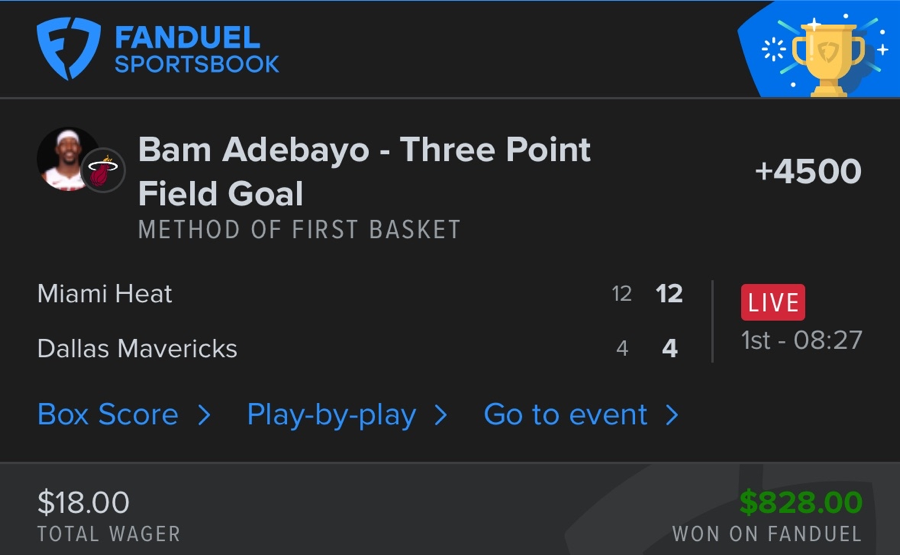 Hall of Fame betting receipt