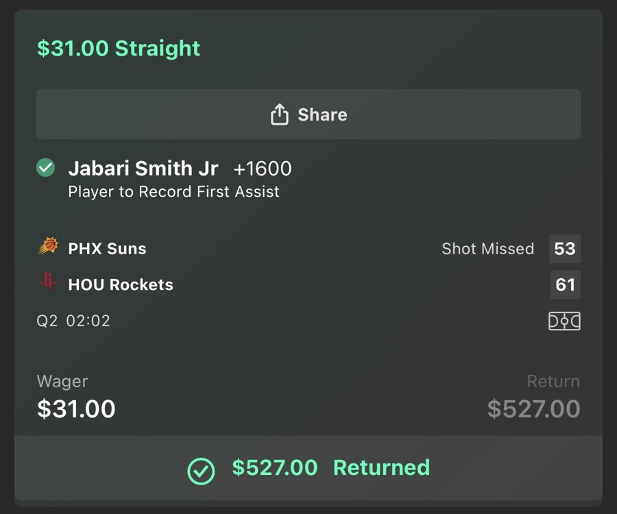 Hall of Fame betting receipt