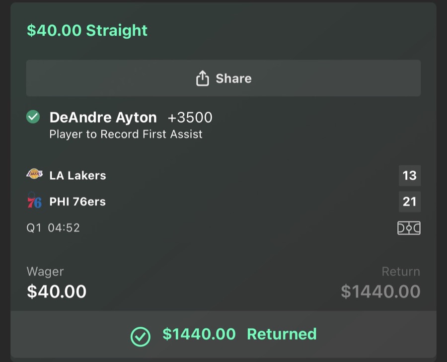 Hall of Fame betting receipt