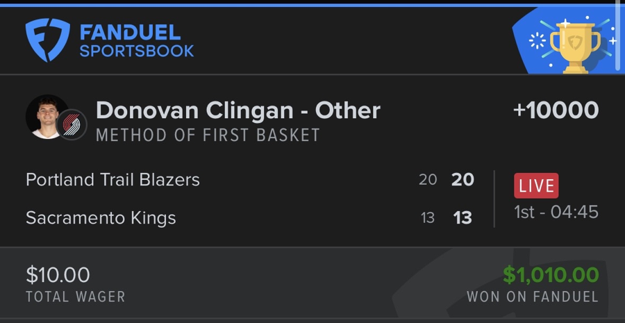 Hall of Fame betting receipt