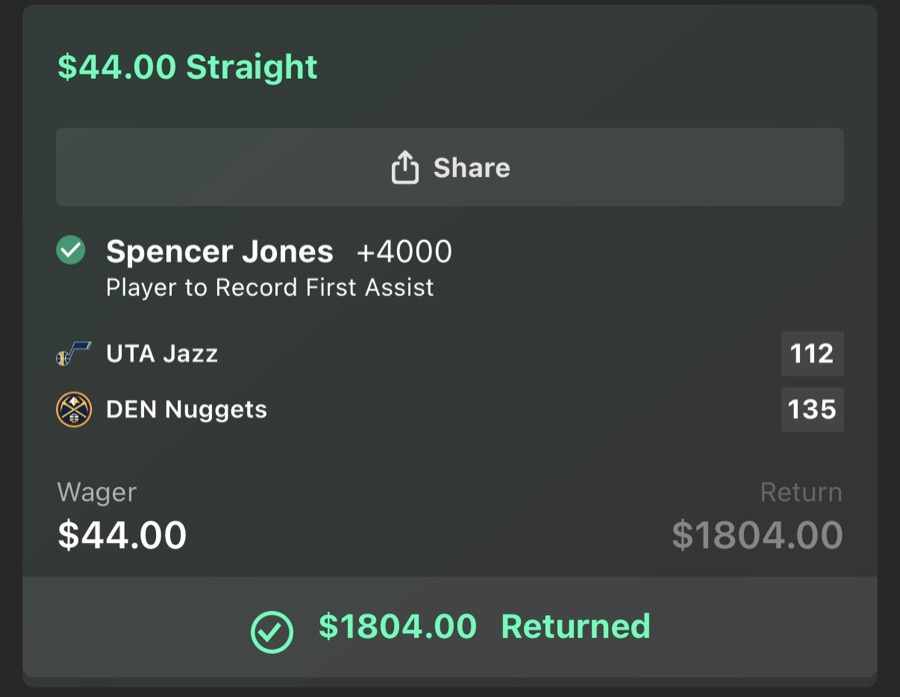 Hall of Fame betting receipt